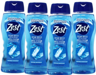 Zest Ocean Breeze Gel Body Wash 18 Ounce Pack of 4
